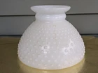 Vintage Milk Glass White Hobnail Lamp Shade 8" base, Hurricane Shape MCM