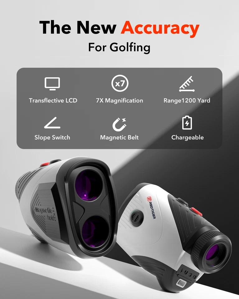 REDTIGER 1200 Yards Laser Range Finder Golf Rangefinder Slope 7X Magnification - Image 2 of 4