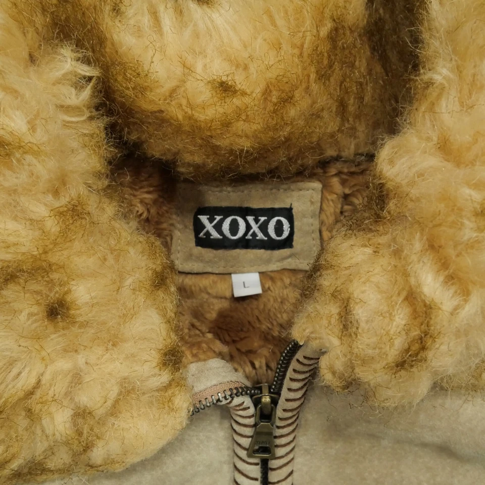 Chaqueta XOXO de Colección para Mujer Grande Marrón Tostado Gamuza Piel Sintética Phoebe Y2K Foto 3 de 4