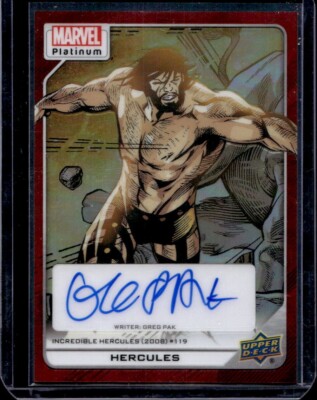 2023 Marvel Platinum Red Rainbow Artist Hercules Greg Pak #197 Auto Autograph