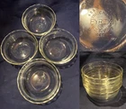 Pyrex Custard Bowl 3 Ring 10oz 5" Glass Bowl #464, Set of 4 (X1)