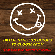 Nirvana Smiley Face Sticker Vinyl Decal Mgk Kurt Cobain Music Car Window Rock