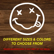 Nirvana Smiley Face Sticker Vinyl Decal Mgk Kurt Cobain Music Car Window Rock