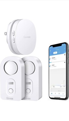 Govee Wifi Water Sensor 2 Pack 100db Adjustable Alarm App Notifications Leak