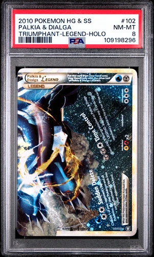 2010 POKEMON TRIUMPHANT PALKIA & DIALGA LEGEND BOTTOM #102 PSA 8 NM #109198296