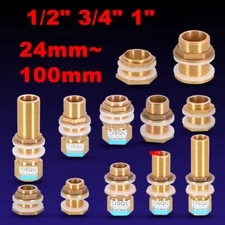 1/2" 3/4"1" Brass Water Tank Outlet Fitting Flanged Connector Male Female Extend