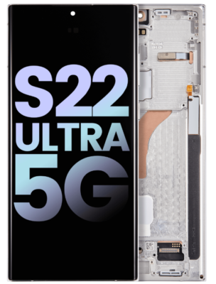 OEM Original Samsung Galaxy S22 Ultra 5G OLED Display White Frame