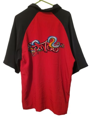 Jnco Shirt Mens XL Snake Logo Short Sleeve Button - 第 1/7 張圖片