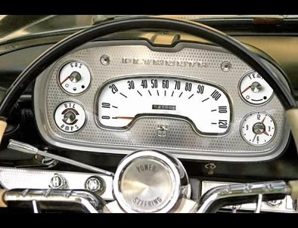 Medidores de cara blanca para 1957-1958 Plymouth Belvedere Fury Savoy Foto 2 de 4