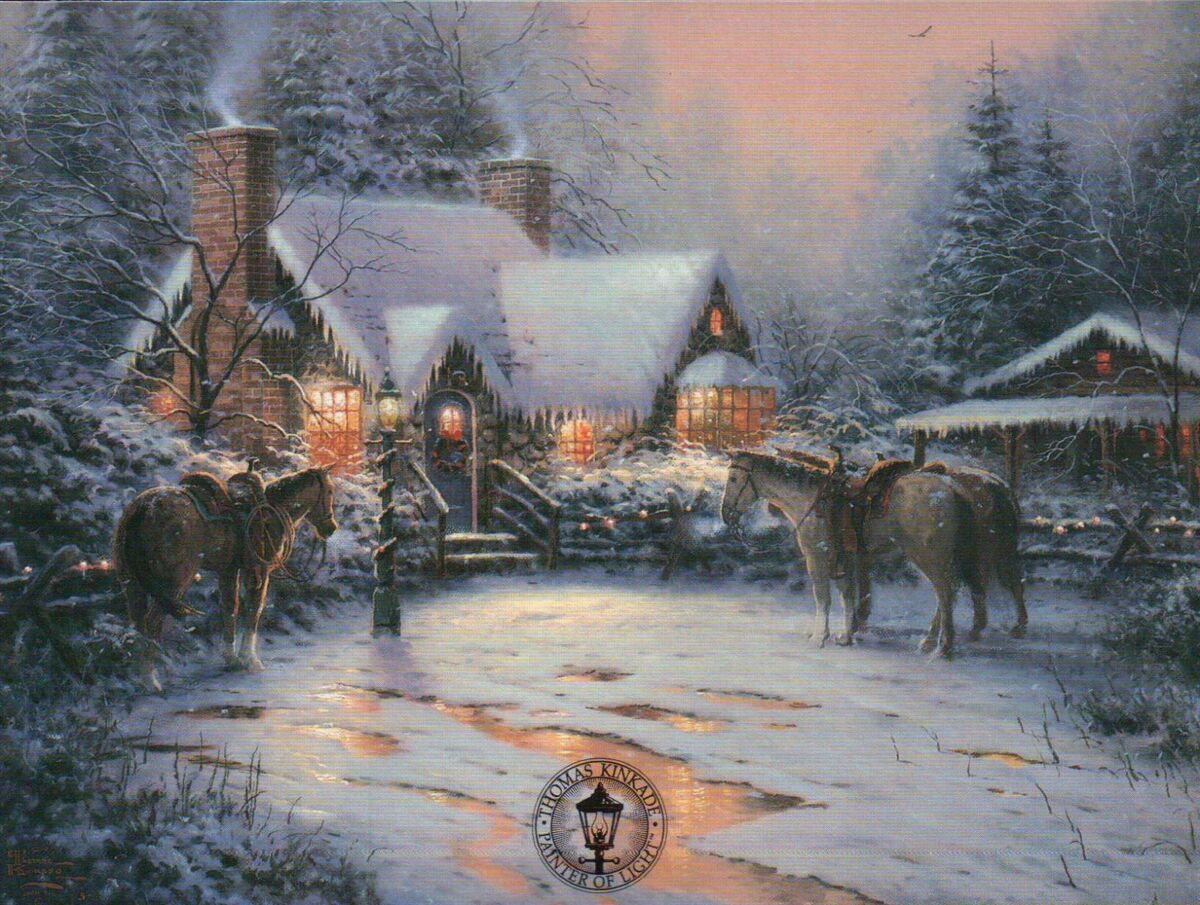 A Christmas Welcome - Painter of Light, Horses - Thomas A Christmas Welcome - Painter of Light, Horses - Thomas