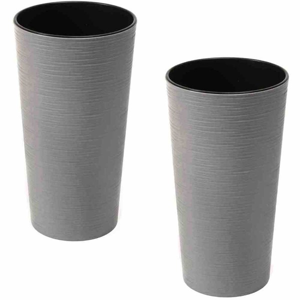 Pflanzgefäß Pflanztopf Blumengefäß Blumentopf KüBel Locon 2Er-Set 30 Cm Grau-image