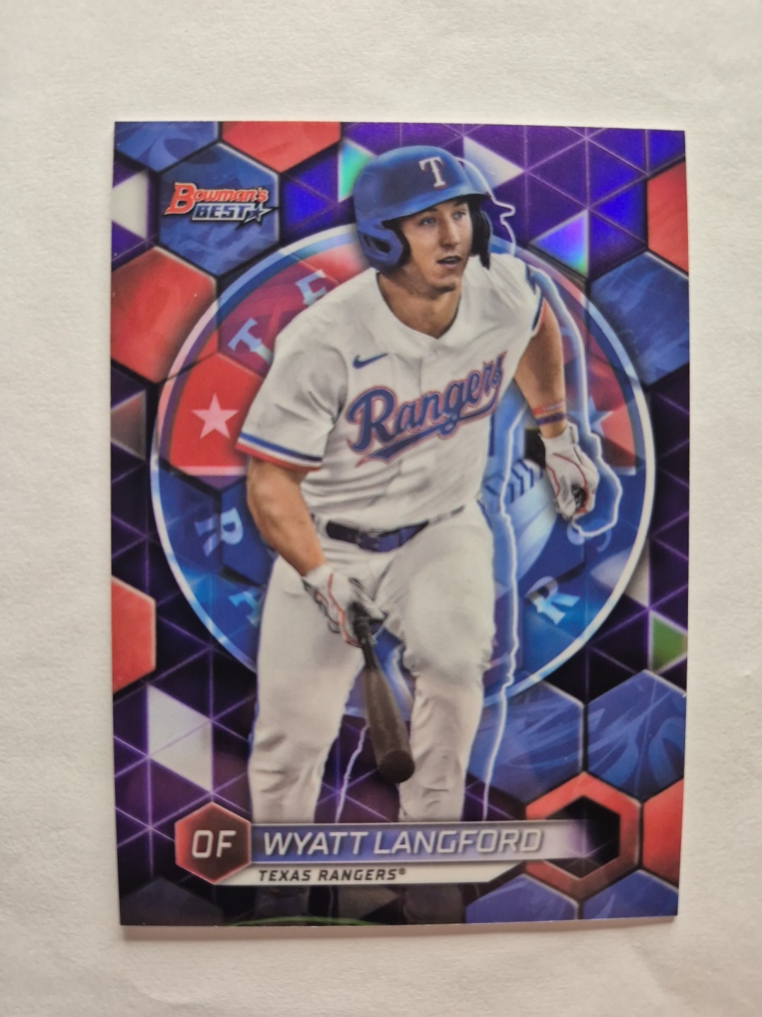 2023 Bowman’s Bowmans Best Wyatt Langford Purple Refractor /250 Rookie TP-30 RC