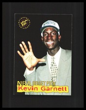 1995-96 Kevin Garnett Rookie Card Topps Stadium Club #5 Minnesota Timberwolves. rookie card picture