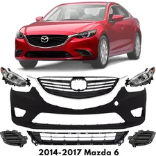 Front Bumper Cover Fascia & Grille Assembly Kit For 2014-2017 Mazda 6