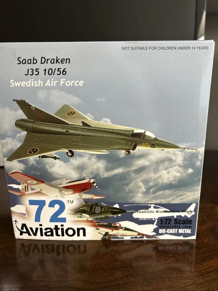 1/72 Aviation 72 Saab Draken J35 10/56 Diecast Modell
