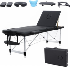 Portable Massage Table, 84 Inch Massage Bed with Neck Stretcher Adjustable Lash