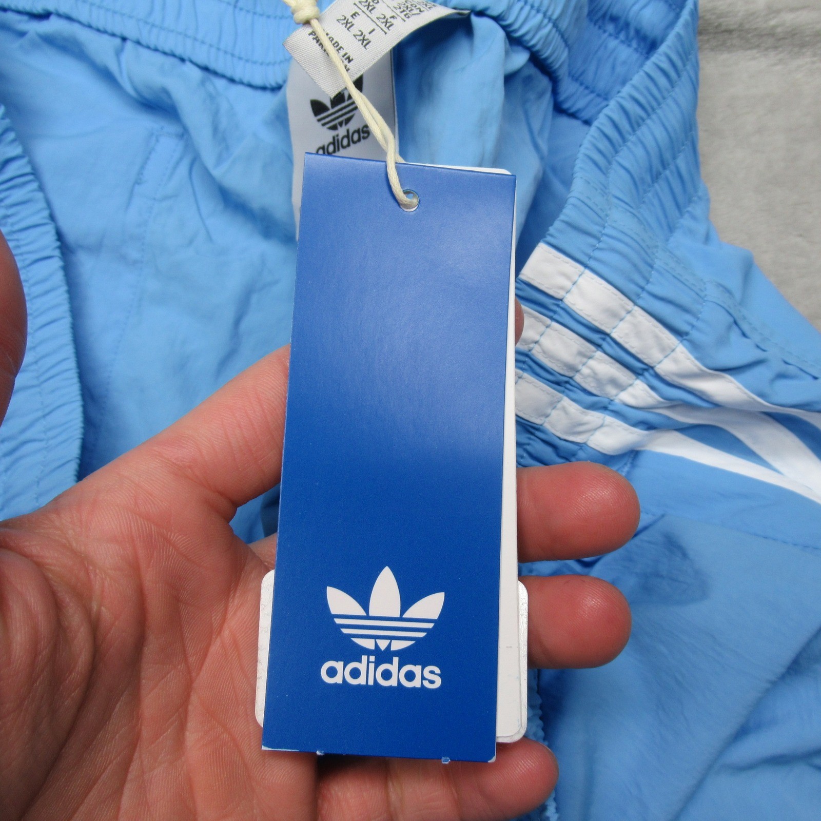 Adidas Shorts Mens 2XL Blue Drawstring Light Adicolor Classics Sprinter $45 NEW thumbnail 5