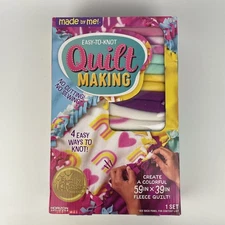 Easy-to-Knot Quilt Making Kit by Horizon Group USA – 59” x 39” Fleece Throw