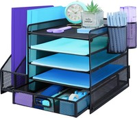 Schreibtisch-Organizer Aktenhalter Mit 2 Stifthaltern, 5-Stufiger