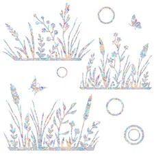 Flower and Grass Window Decals for Bird Strikes - Anti-Collision Window Decals