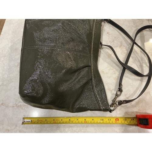 Coach Schultertasche Leder olivgrün Umhängetasche Handtasche verstellbarer Riemen - Bild 4 von 14