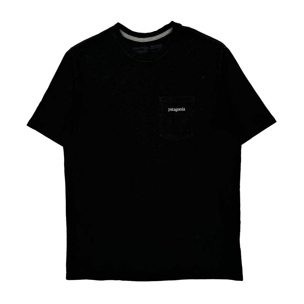 Responsibili-Tee Patagonia Graphic T-Shirt - Medium Black Cotton