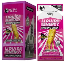 Vital 4U® Liquid Energy Shot - Ginseng B Vitamins Naturally Sweetened Coffee ...