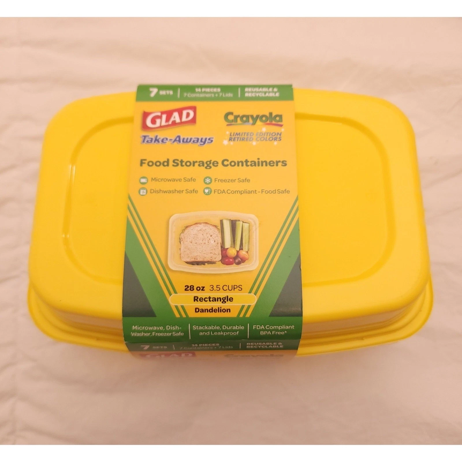 Glad Take Crayola Limited Edition Retired Colors Food Storage Containers Yellow
Opens in a new windo
