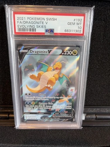 Dragonite V Pokemon Sword & Shield Evolving Skies 192/203 PSA 10