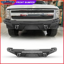 Steel Front Bumper Fits 2007-2013 Chevy Silverado 1500 W2pcs Lights D-rings