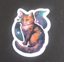 Beautiful Galaxy Night Sky Kitty Cat Sticker 1.58" x 1.38" P 