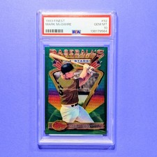 1993 Topps Finest Mark McGwire PSA 10 GEM MINT GREEN JERSEY COLOR MATCH A'S # 92