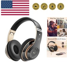 Bluetooth Headphones Over Ear, 6S Wireless Headphones Wired with 6 EQ Modes, ...