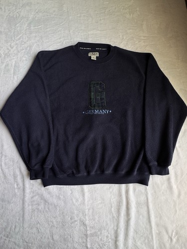 : Vintage Gear For Sports Germany Fleece Crewneck Sweatshirt Medium Plaid G