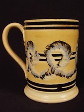 VERY RARE 1800s CABLE MOCHA WARE TANKARD MOCHAWARE PEARLWARE STAFFORDSHIRE MINT