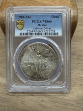 1984-Mo Mexico Onza .999 Silver Libertad Coin PCGS MS66