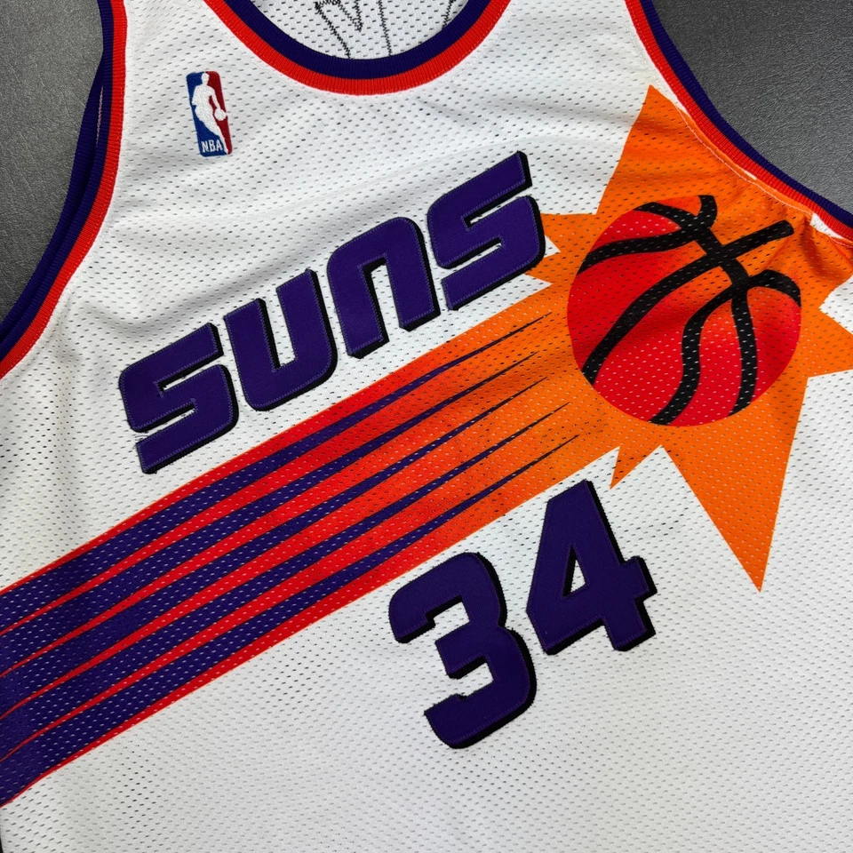 Camiseta 100% autêntica Charles Barkley assinada Champion 94 95 Game Pro Cut Suns - Imagem 3 de 4
