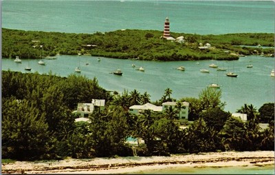 Hope Town Bahamas Lighthouse Harbour Lodge Abaco Chrome Postcard