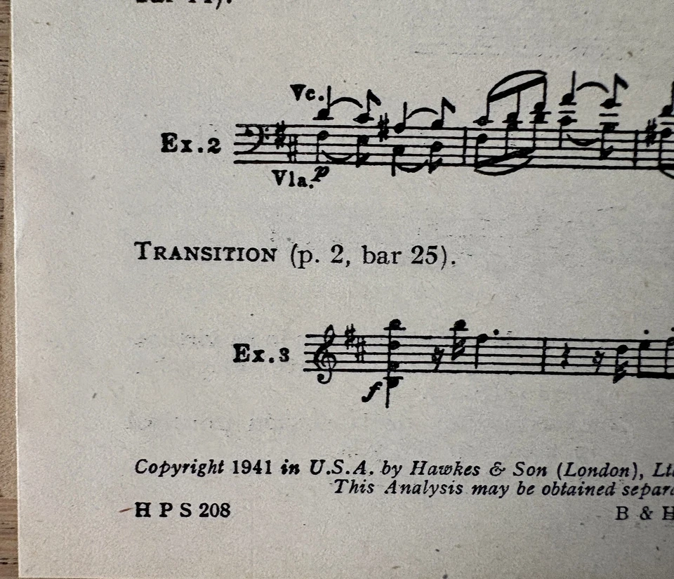 BRAHMS CLARINET QUINTET POCKET SCORE SHEET MUSIC BOOK (1941) +ANALYSIS SHEET - Image 3 of 4