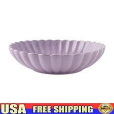 Scalloped Stoneware Serving Bowl Durable Microwave Dishwasher Safe Centerpiece