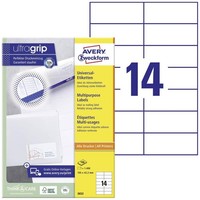 Avery Zweckform 3653 Adressaufkleber (1.400 Klebeetiketten, 105X42,3Mm Auf A4, P
