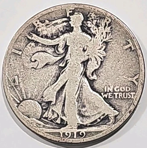 1919-S WALKING LIBERTY HALF DOLLAR ~ SOLID FINE-VF