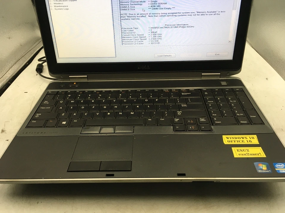 DELL LATITUDE E6530 - BOOTS TO BIOS - LOT OF 2 - INTEL I5/I7 - 8/4GB RAM - BB - Image 3 of 4