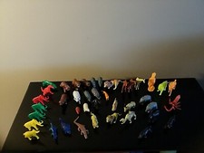 Vintage Lot of 40 Plastic Small Zoo Animals Mixed Figures Unbranded