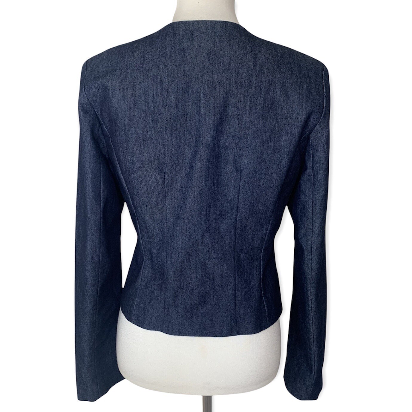 Halogen Dark Blue Cropped Jacket - Medium - image 4