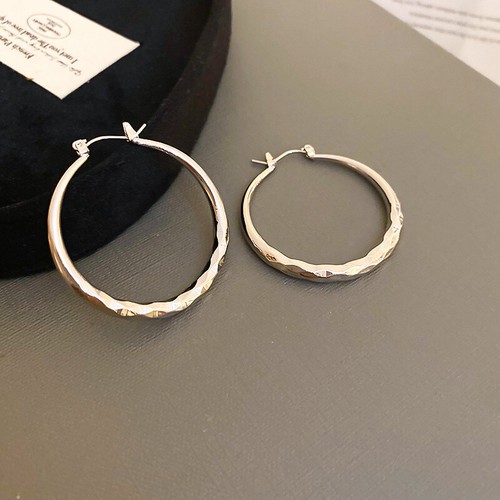 Pendientes circulares grandes de aguja de plata para mujer Pendientes circulares de lujo ligeros - Imagen 67 de 73
