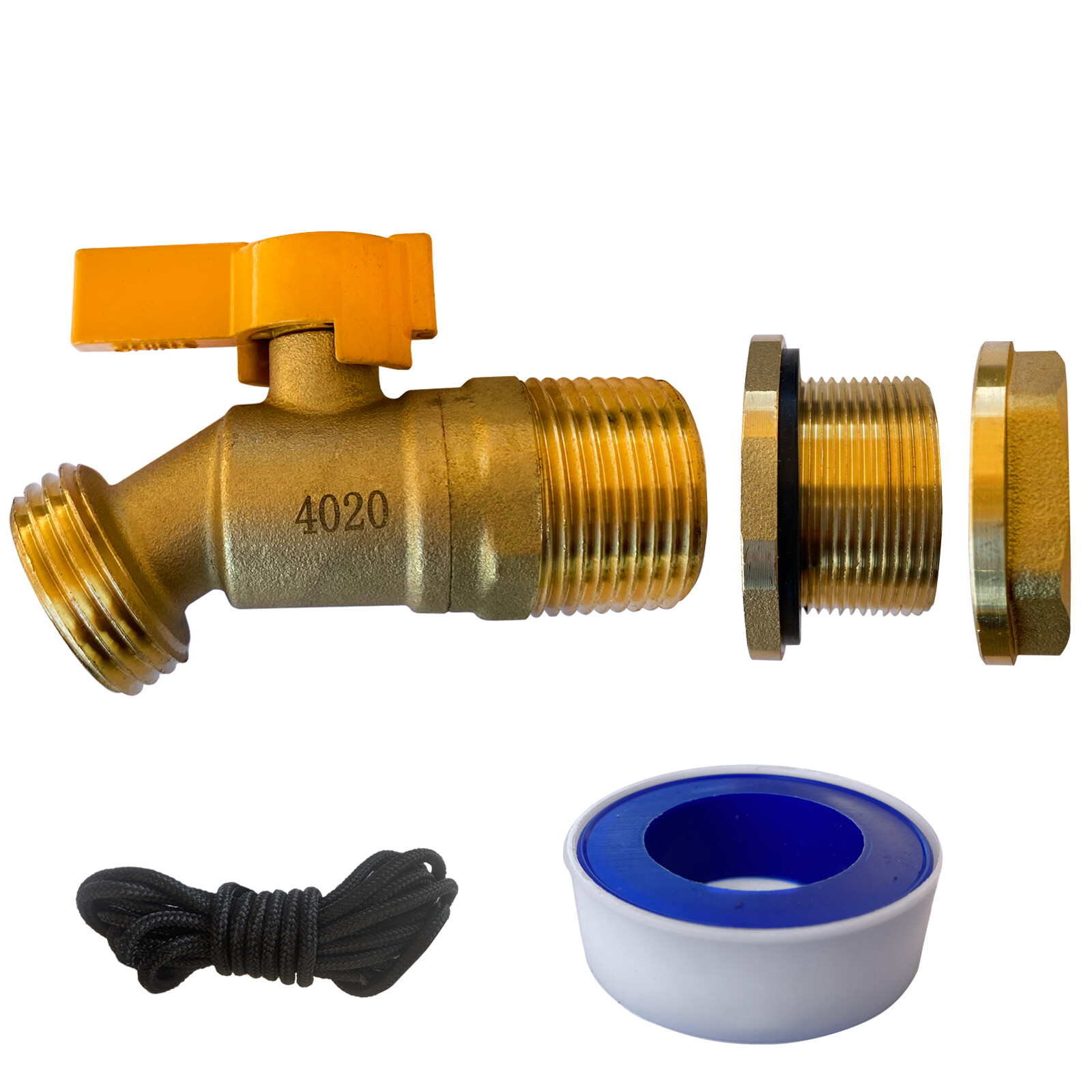 Water Spigot for Rain Barrel with bulkhead fitting for outdoors