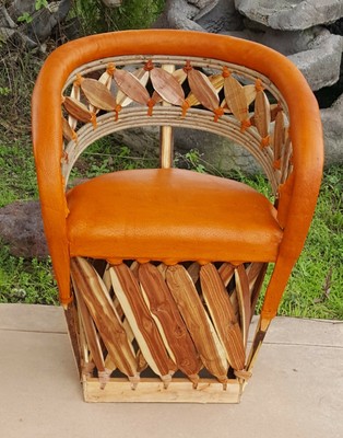 Mexican Equipale Leather Slat Back Chair Cushioned Brick Finish 028 Ebay