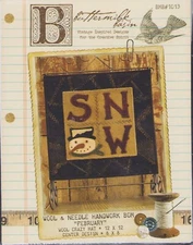 Embroidery & Wool Applique Pattern Snowman Winter Pincushion Pillow Primitive