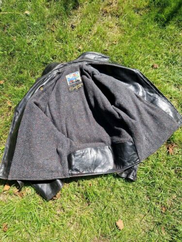 Vintage Aero Leather Motorcycle Jacket Front Quarter Horsehide 42 Black - Picture 9 of 18
